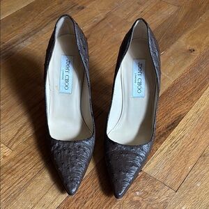 Jimmy Choo Brown Textured Heels